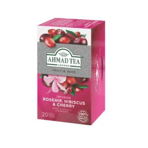 Ahmad Tea Rosehip, Hibiscus & Cherry Infusion - 20 Foil Wrapped Tea Bags