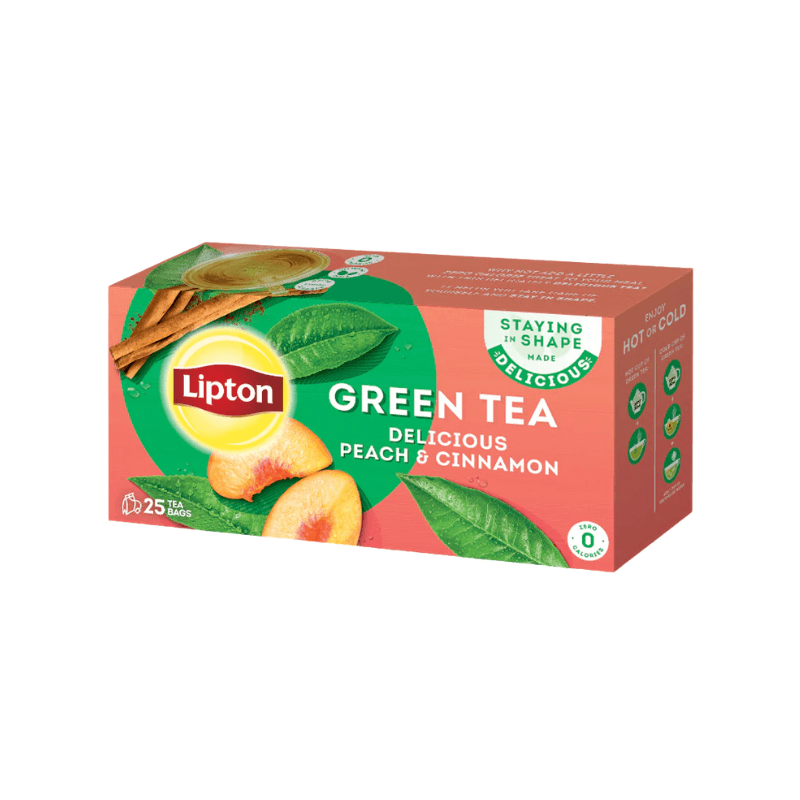 Lipton Green Tea - Peach & Cinnamon Flavor