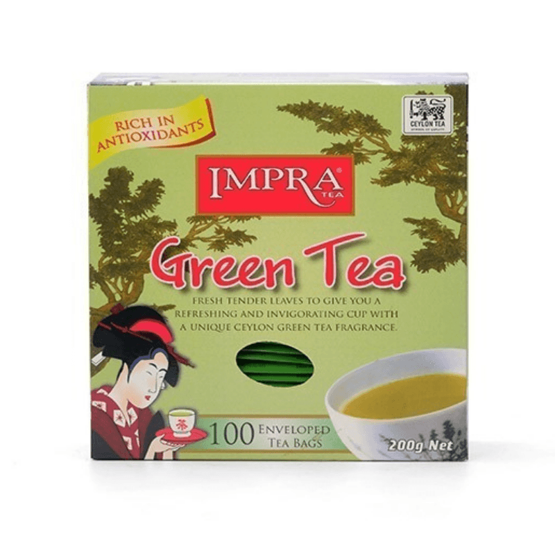 Impra Ceylon Green Tea - 100 Enveloped Tea Bags